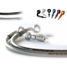 Durite de frein avant d'aviation SPEEDBRAKES inox/raccord noir Yamaha FZS 1000 FAZER