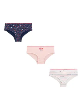 Lot de 3 culottes fille Vcoeur - Rose