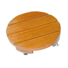 Nortene Support à roulettes bois rond "Flora Roll Lasure" - 50 cm