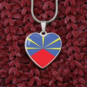 Pendentif Cur Drapeau Réunionnais - Cadeau pour une Réunionnaise - Bijouterie